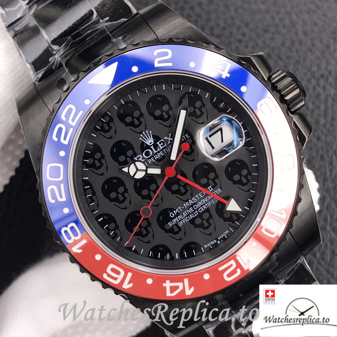 Swiss Rolex GMT-Master Replica Stainless steel strap 40MM - WatchesReplica.is