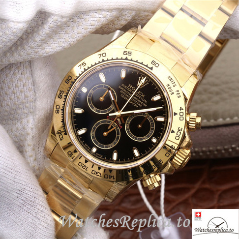 Swiss Rolex Daytona 116508 Yellow Gold strap 40MM - WatchesReplica.is