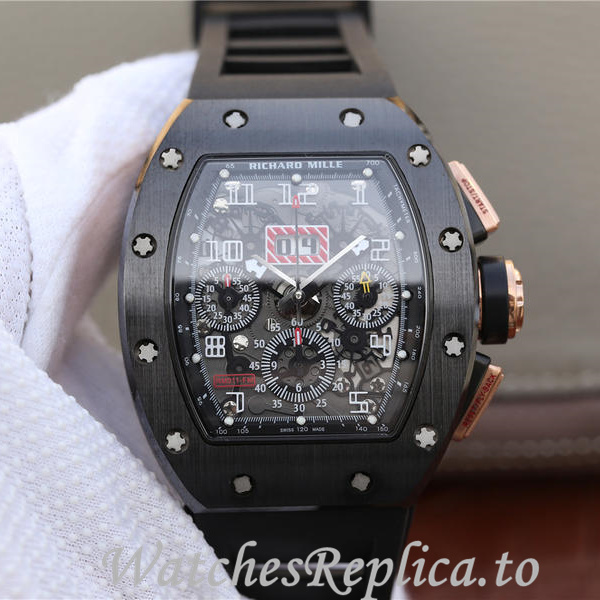 Richard Mille Replica RM011 Rubber strap 50MM - WatchesReplica.is