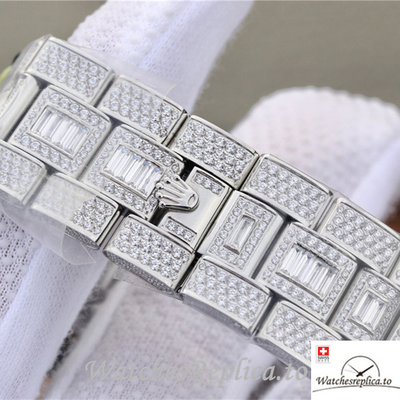 Swiss Rolex GMT-Master Replica 116769TBR-74779B White Gold and Diamonds strap 40MM - WatchesReplica.is