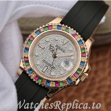 Swiss Rolex Yacht Master Replica 116655 Rubber strap 40MM - WatchesReplica.is