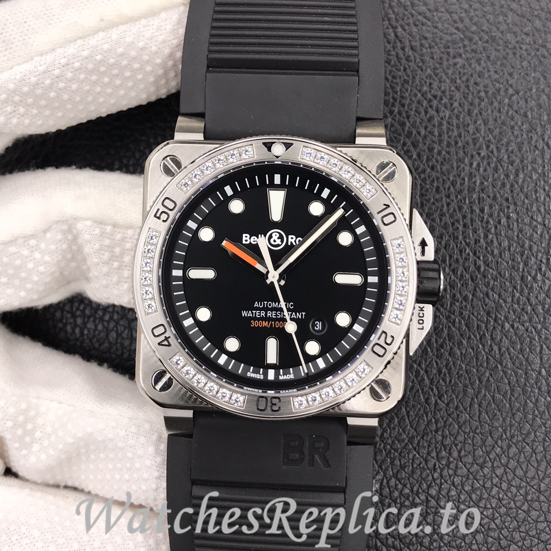 Bell Ross Replica BR 03 BR0392-D-G-BR/SCA Rubber strap 42MM - WatchesReplica.is
