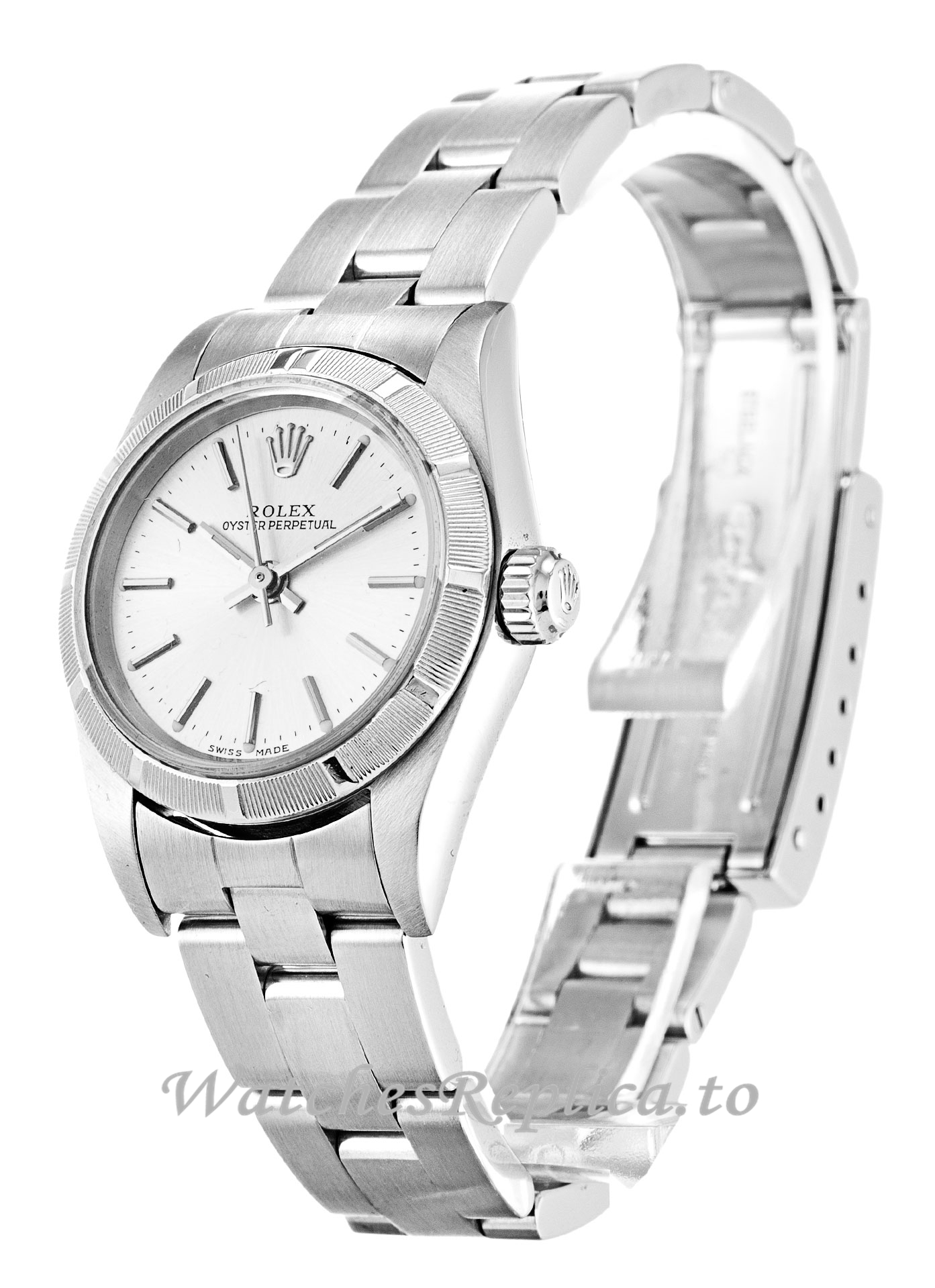 Rolex Lady Oyster Perpetual Silver Dial 67230-26 MM - WatchesReplica.is