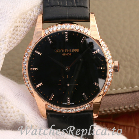 Patek Philippe Replica Calatrava 7122R-001 Leather strap 38MM - WatchesReplica.is