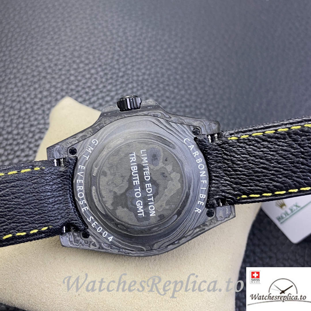 Swiss Rolex GMT Master Electro Carbon Carbon fiber strap 40MM - WatchesReplica.is
