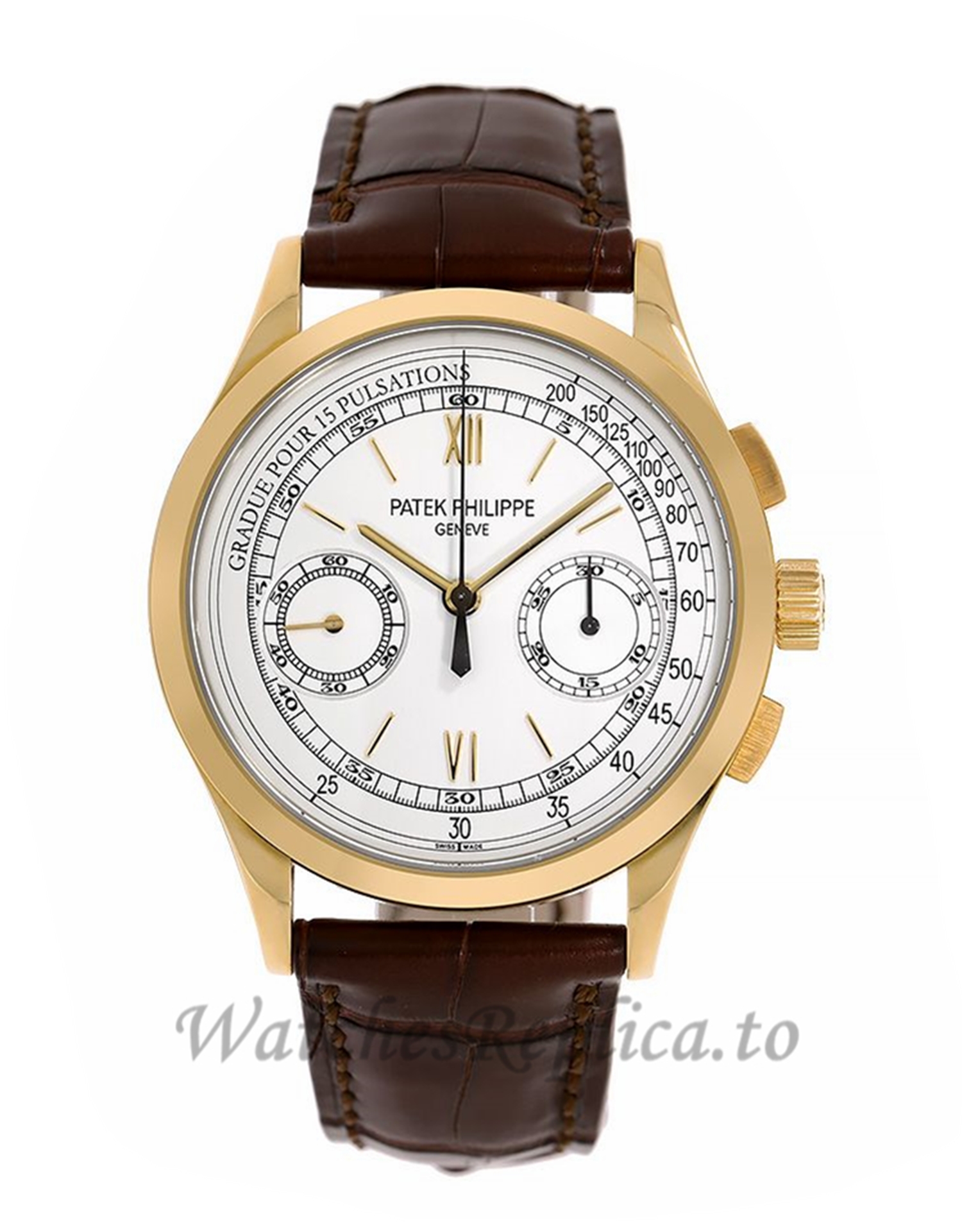 Patek Philippe Replica Complications Yellow Gold Chronograph 39MM Watch 5170J001 - WatchesReplica.is