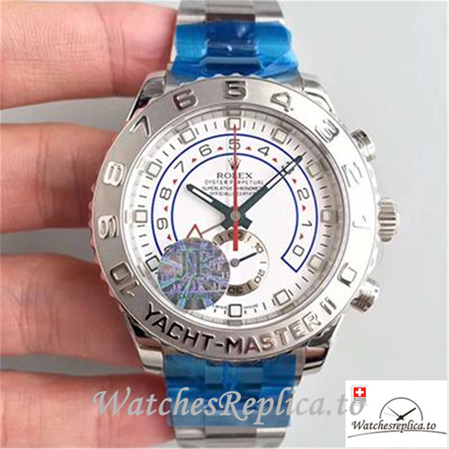 Swiss Rolex Yacht Master II Replica 116689 Silver Bezel 44MM - WatchesReplica.is