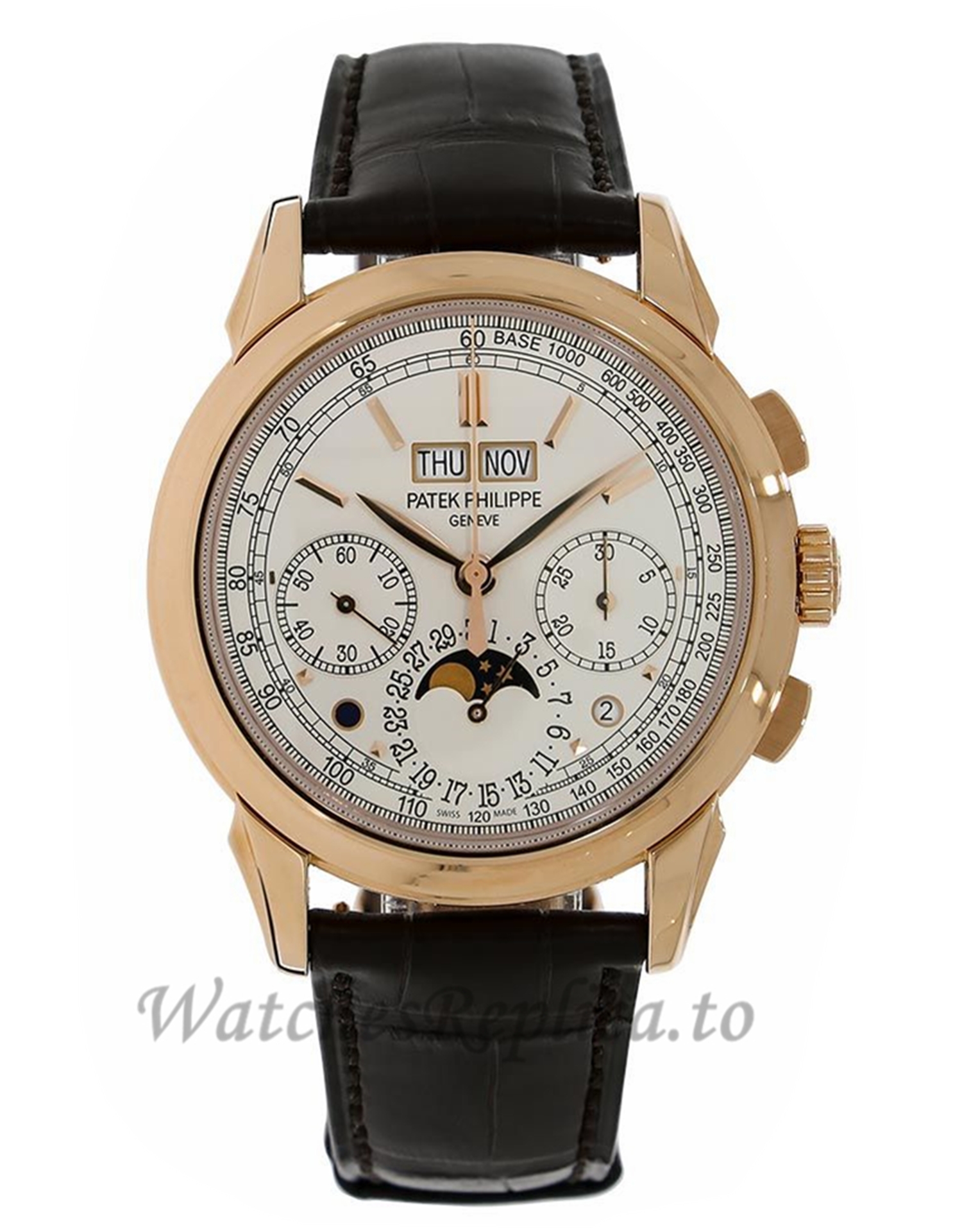 Patek Philippe Replica Grand Complications Rose Gold Perpetual Calendar Chronograph 41MM Watch 5270R - WatchesReplica.is