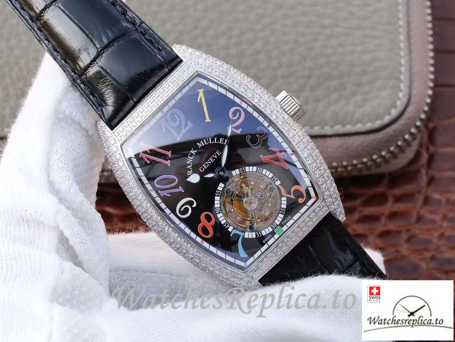 Swiss Franck Muller Crazy Color Dreams Tourbillon Replica Diamonds Bezel 39.5 MM×55.3 MM - WatchesReplica.is