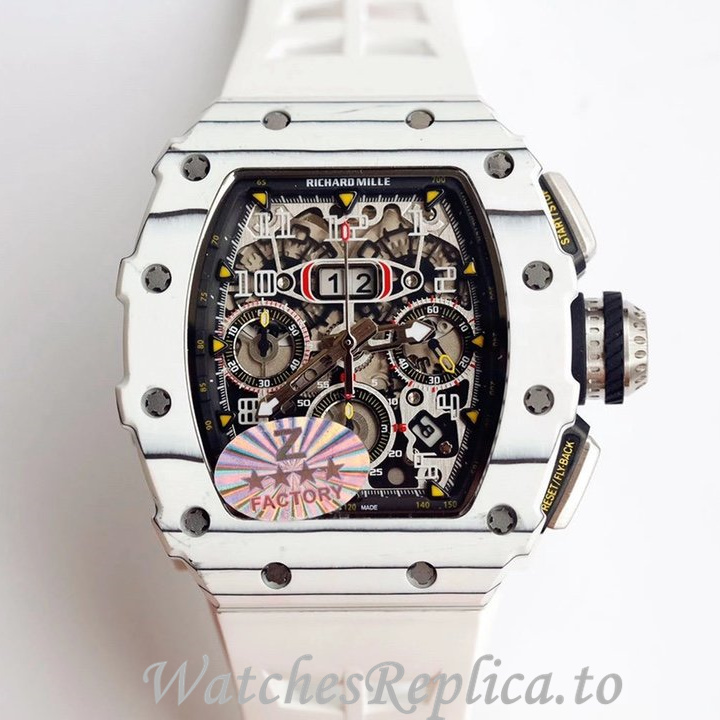 Richard Mille Replica RM011 Rubber strap 50MM - WatchesReplica.is