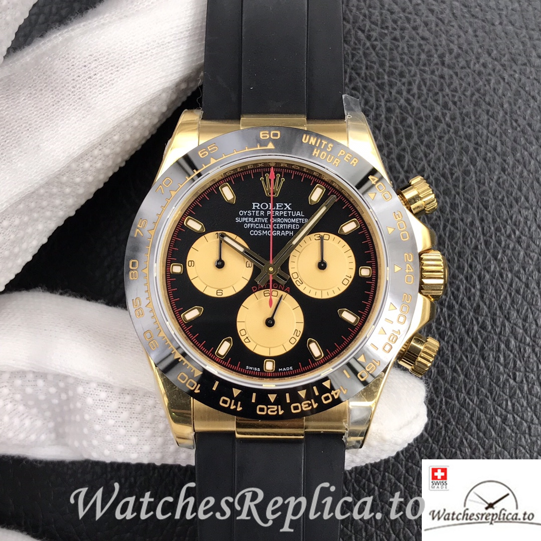 Swiss Rolex Daytona Replica 116518LN Rubber strap 40MM - WatchesReplica.is
