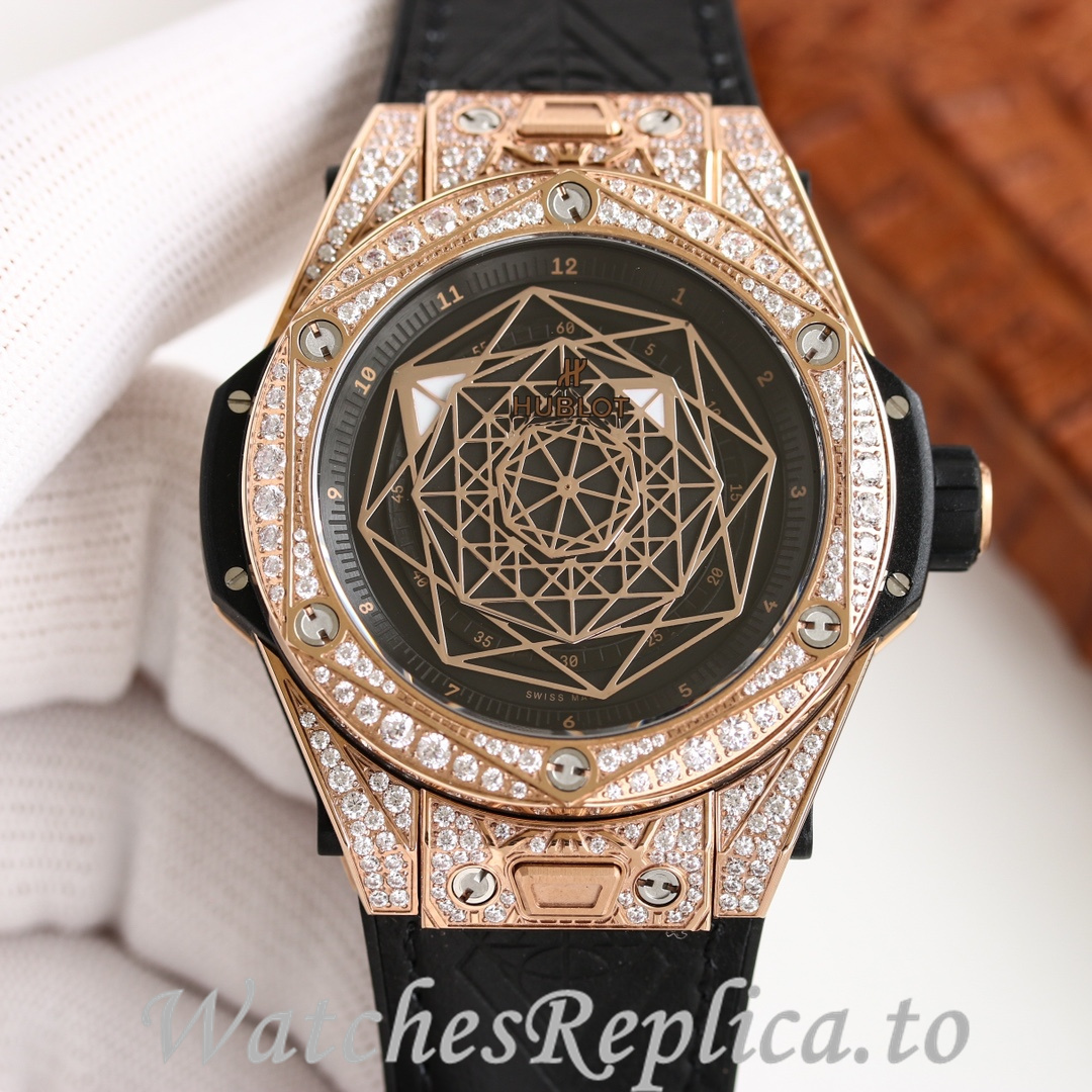 Hublot Replica Big Bang Elemental Material Chronograph v2 Rubber strap 45MM - WatchesReplica.is