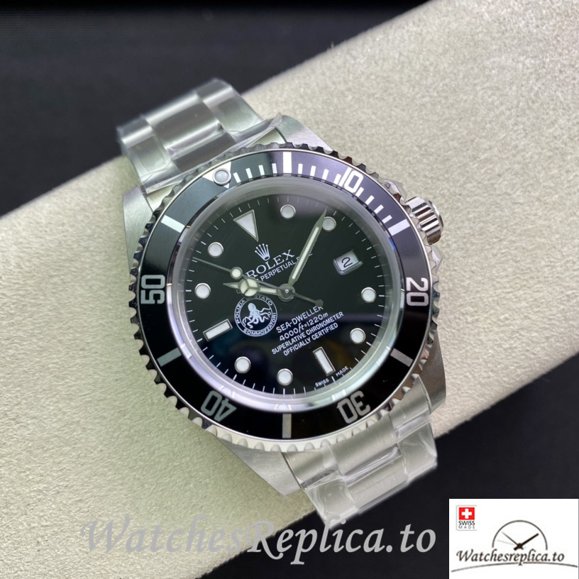 Swiss Rolex Sea Dweller Replica Stainless steel strap 40MM Black Dial - WatchesReplica.is