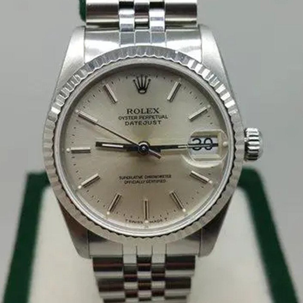 Rolex Mid Size Datejust Silver Dial 68274 - WatchesReplica.is