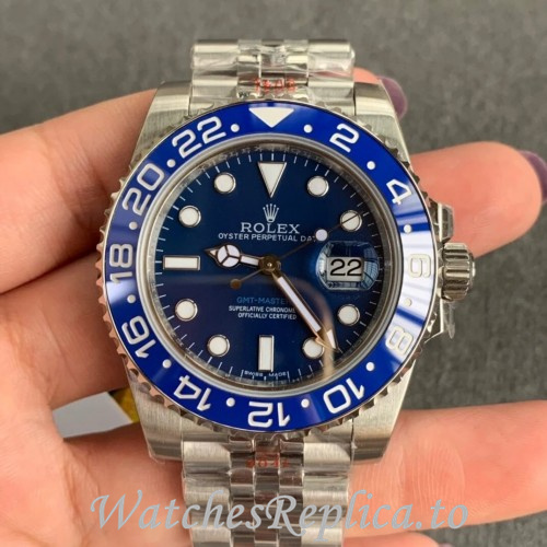 Swiss Rolex GMT Master Replica 116710 Stainless steel strap 40MM - WatchesReplica.is