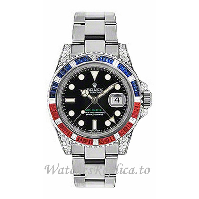 Replica Rolex GMT-Master 116759 SARU 40MM White Gold strap Mens Watch - WatchesReplica.is