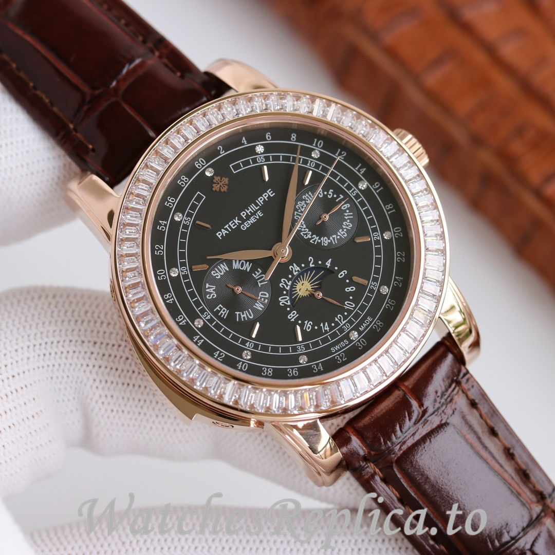 Patek Philippe Replica Complications 5073P Leather strap 42MM - WatchesReplica.is