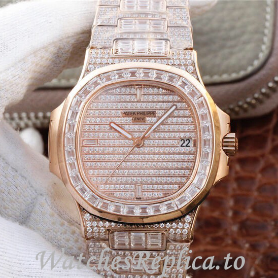 Patek Philippe Replica Nautilus 5719 Rose Gold strap 40MM - WatchesReplica.is