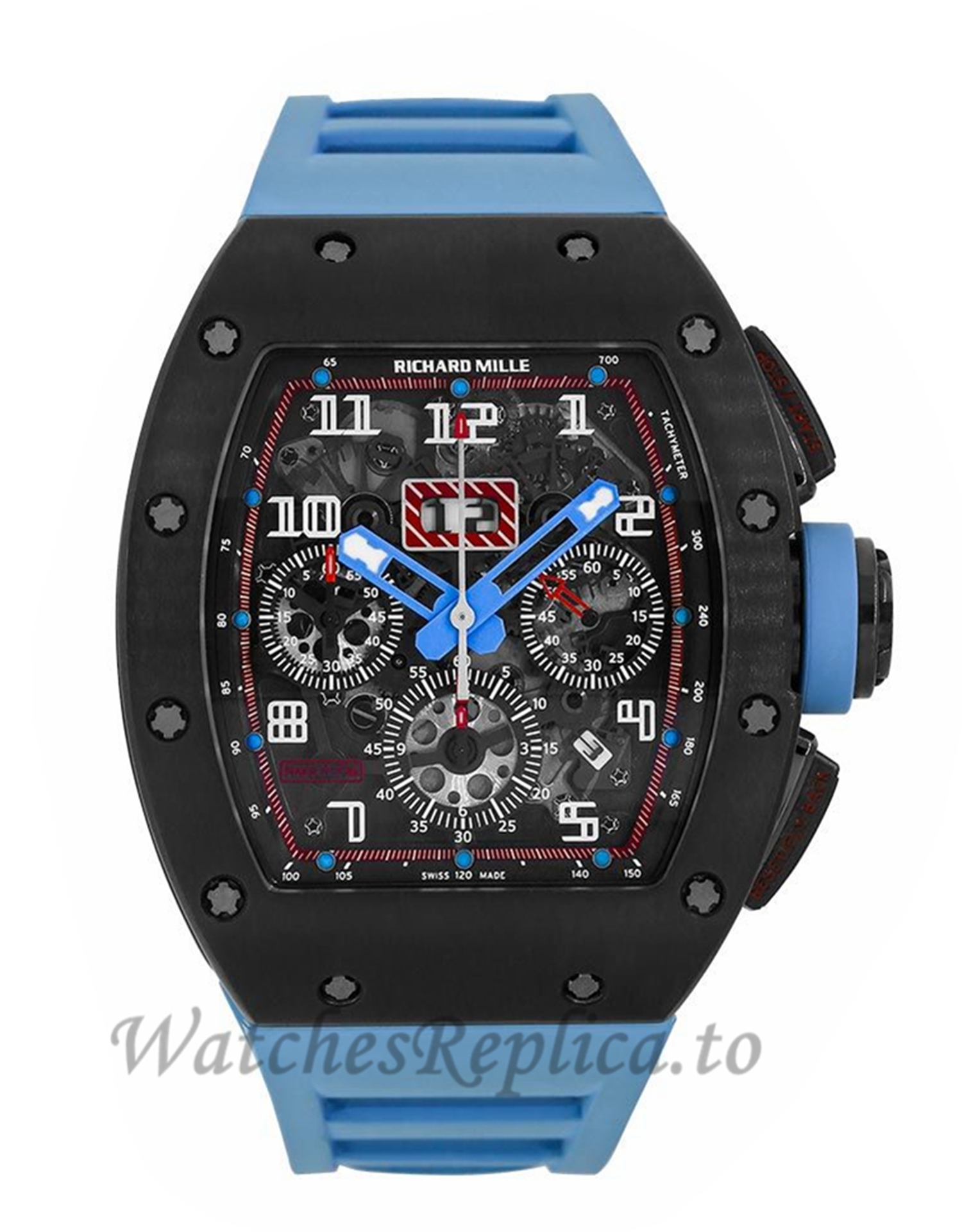 Richard Mille Replica Restivo Edition Titanium Blue Chronograph 50MM Watch M01107031 - WatchesReplica.is