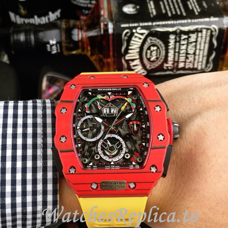 Richard Mille Replica RM011 Rubber strap 50MM - WatchesReplica.is