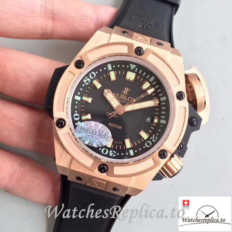 Swiss Hublot King Power Musee Oceanographique Monaco Replica 731.OX.1170.RX Black Strap 48MM - WatchesReplica.is
