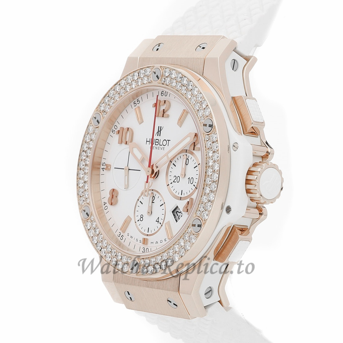 Hublot Replica Big Bang Chronograph Porto Cervo Rubber Ladies 44mm 341.PE.230.RW.114 - WatchesReplica.is