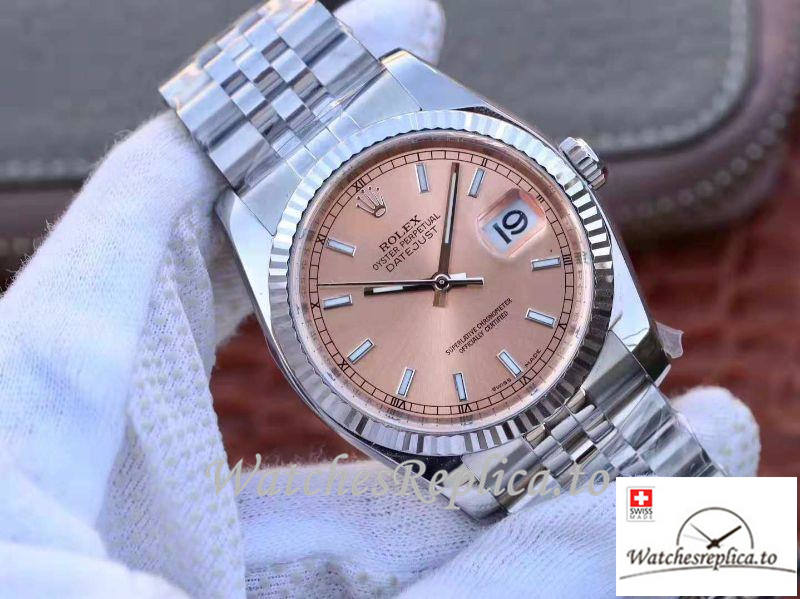 Swiss Rolex Datejust Replica 116234-0090 Rose Gold Dial 36MM - WatchesReplica.is