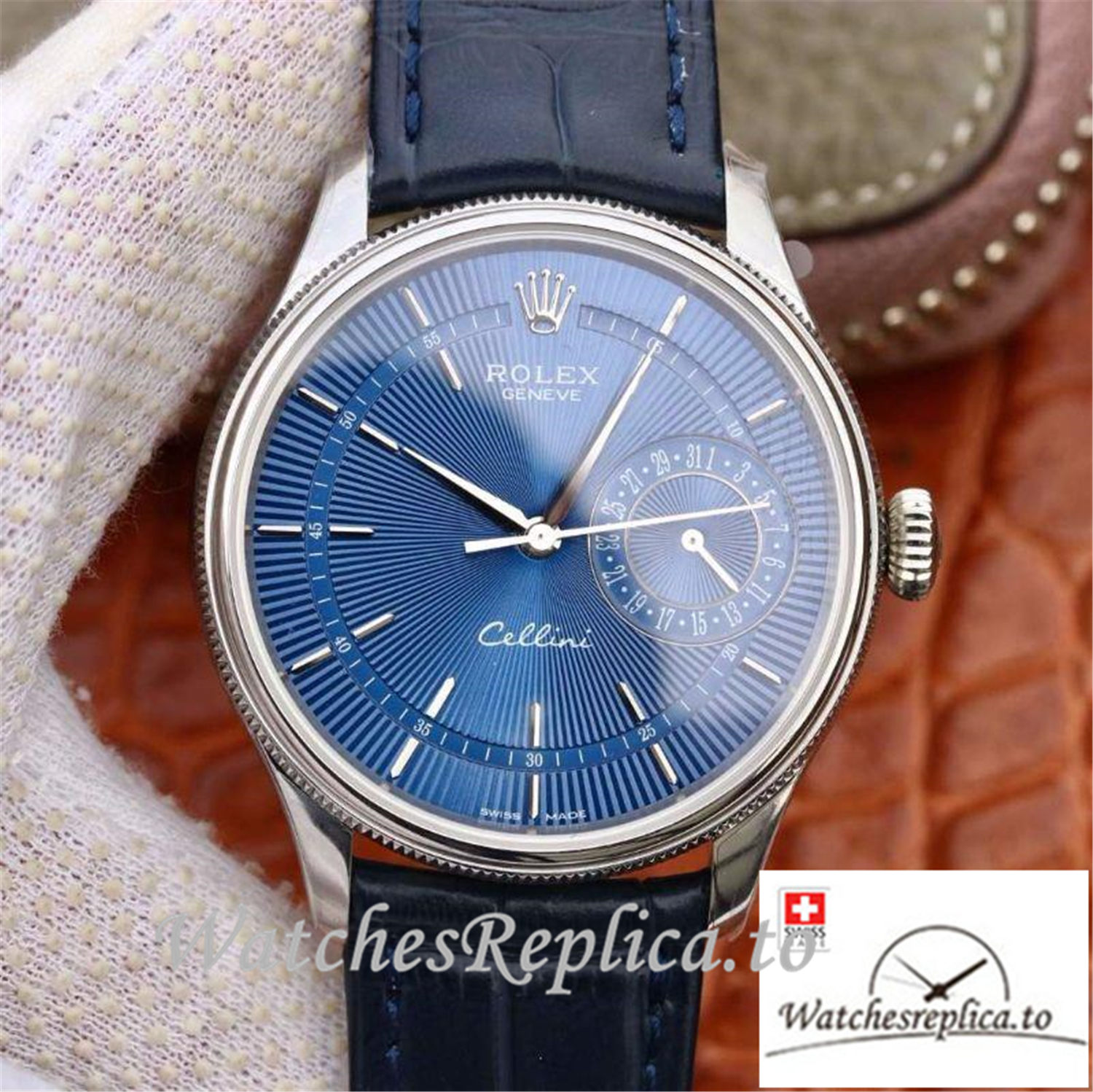 Swiss Rolex Celini Replica 50515 001 Blue Dial 39MM - WatchesReplica.is