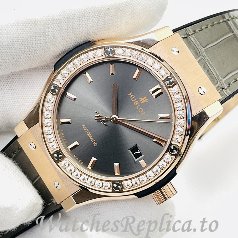 Hublot Replica Big Bang Sang Bleu Leather strap 42MM - WatchesReplica.is