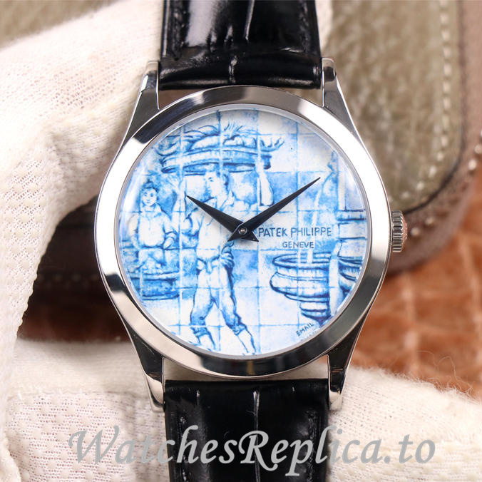 Patek Philippe Replica Calatrava 5089G-061 Leather strap 38.6MM - WatchesReplica.is
