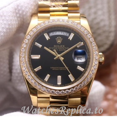 Swiss Rolex Day Date Replica 228348 Yellow Gold strap 40MM - WatchesReplica.is