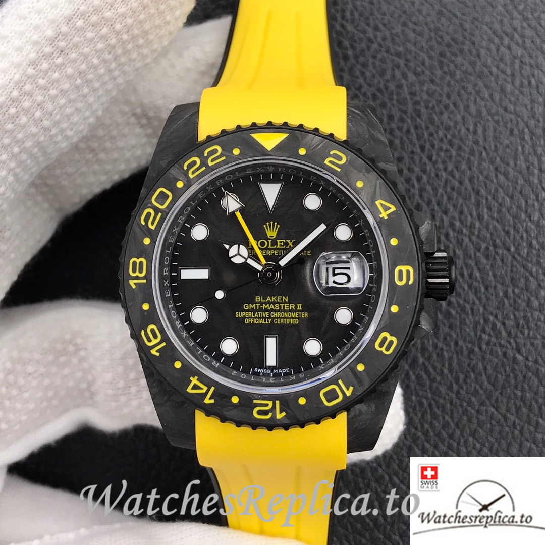 Swiss Rolex GMT-Master Replica Rubber strap 40MM - WatchesReplica.is
