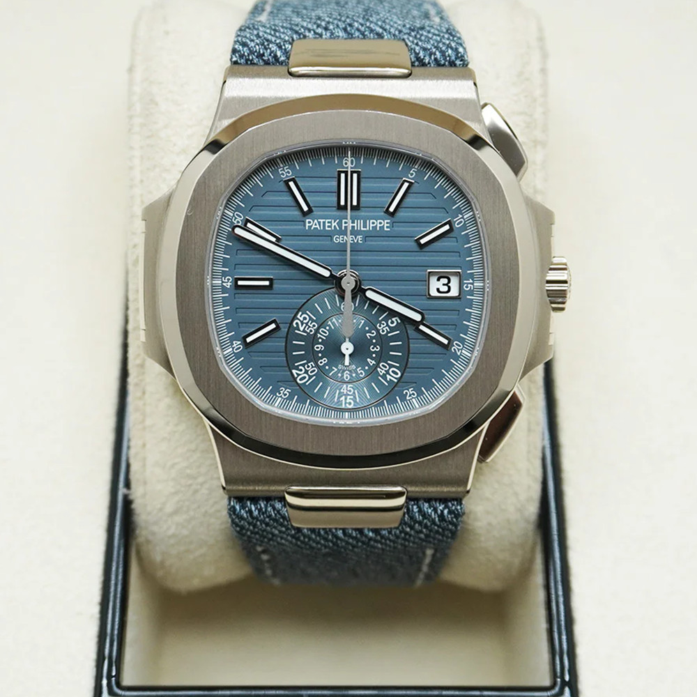 Patek Philippe Nautilus 40mm 5980/60G-001 Blue Dial - WatchesReplica.is