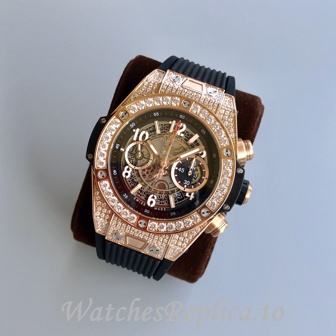 Hublot Replica Big Bang Gypsophila Chronograph v2 Rubber strap 45MM - WatchesReplica.is