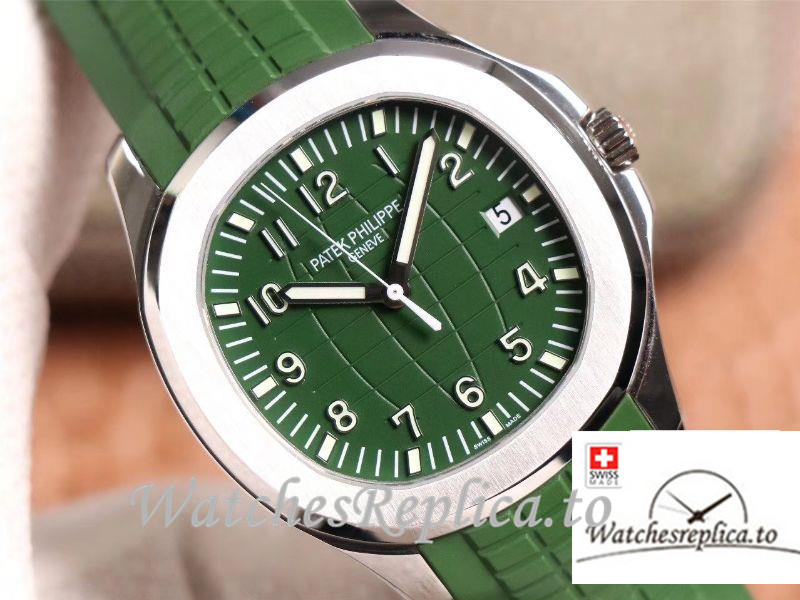 Swiss Patek Philippe Aquanaut Replica 5168G Green Strap 42MM - WatchesReplica.is