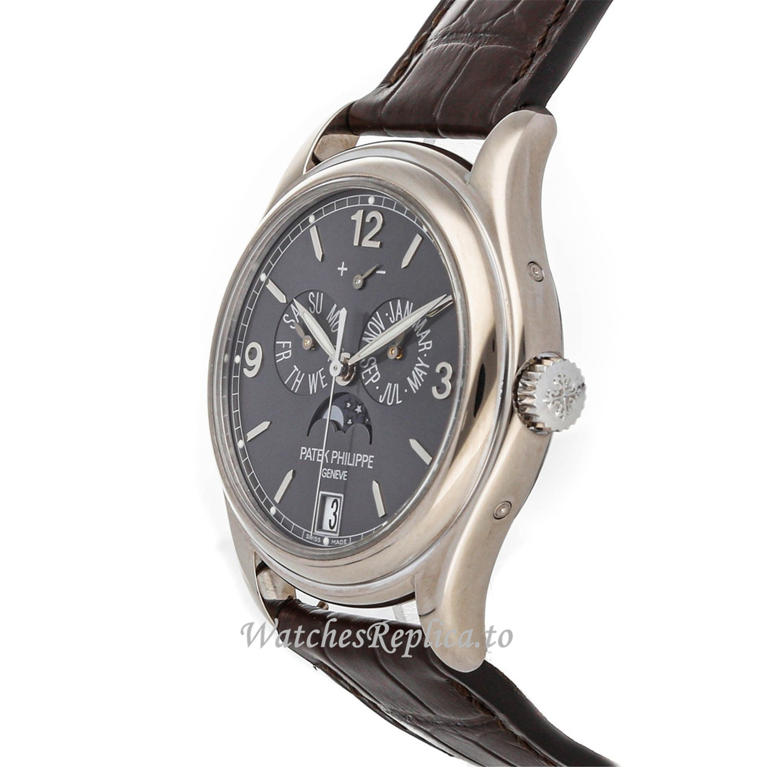 Patek Philippe Annual Calendar Replica Watch 5146G-010 39MM - WatchesReplica.is