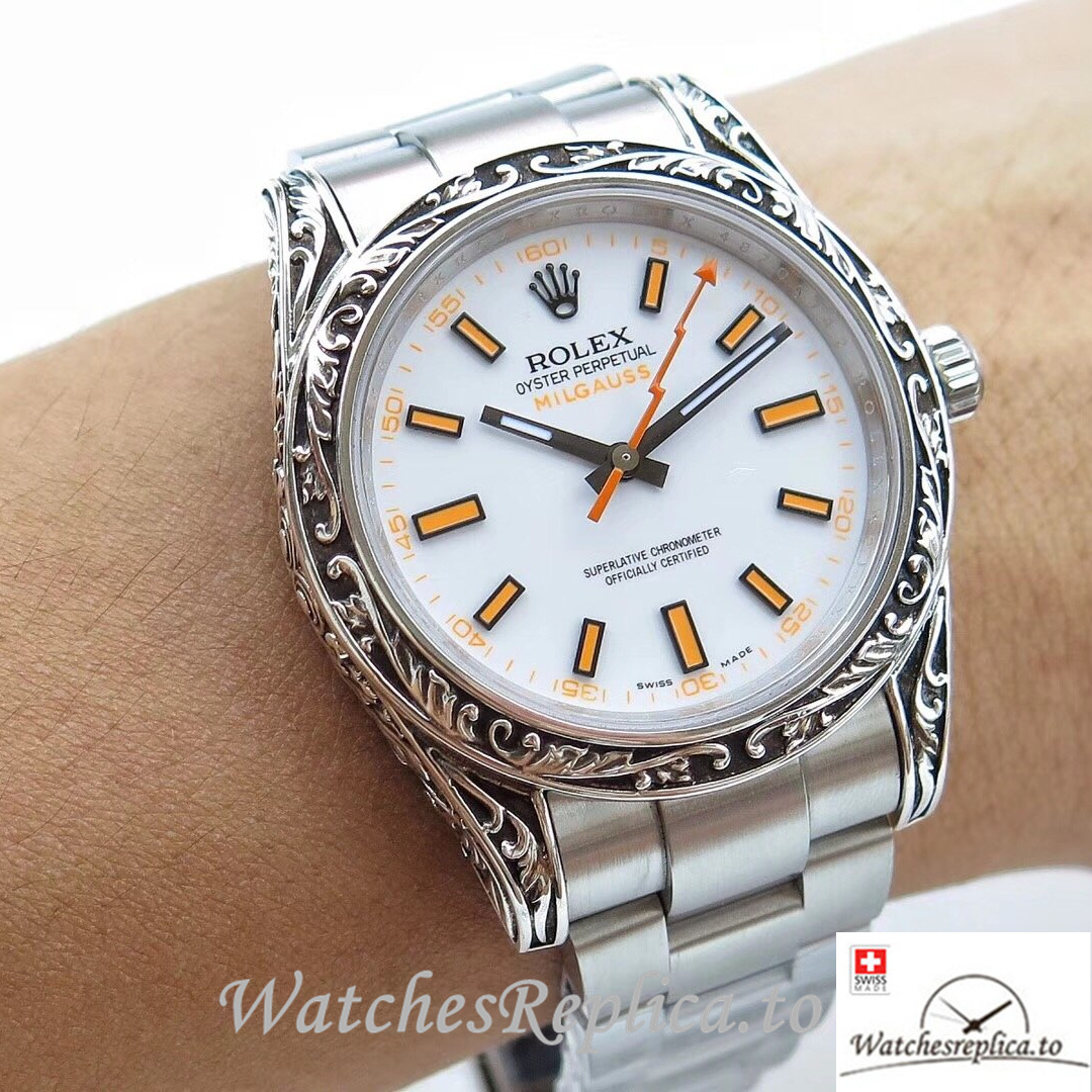 Swiss Rolex Milgauss Replica 116400GV Stainless steel strap 40MM - WatchesReplica.is