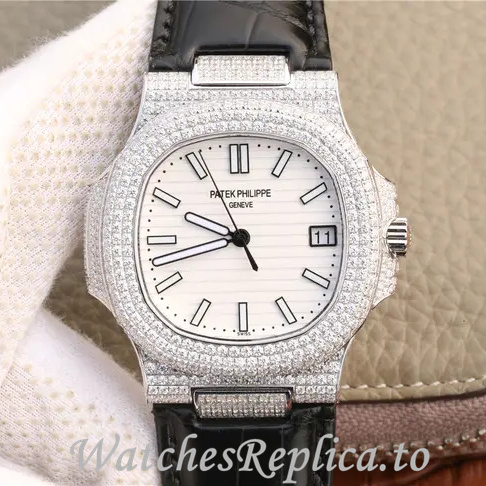 Patek Philippe Replica Nautilus 5719 Leather strap 40MM - WatchesReplica.is