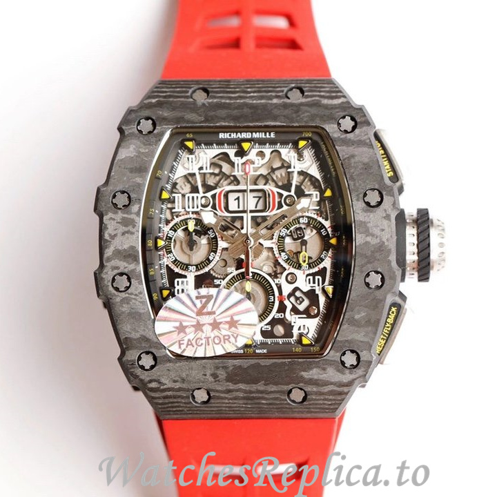 Richard Mille Replica RM011 Rubber strap 50MM - WatchesReplica.is