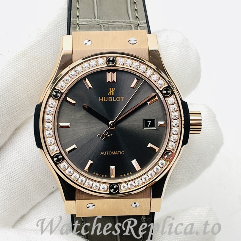 Hublot Replica Big Bang Sang Bleu Leather strap 42MM - WatchesReplica.is