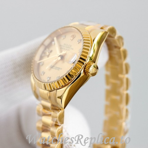 Swiss Rolex Datejust Replica 279178 Yellow Gold strap 28MM - WatchesReplica.is