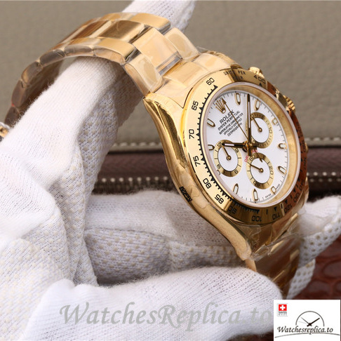 Swiss Rolex Daytona 116508 Yellow Gold strap 40MM - WatchesReplica.is
