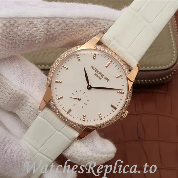 Patek Philippe Replica Calatrava 7122R-001 Leather strap 38MM - WatchesReplica.is