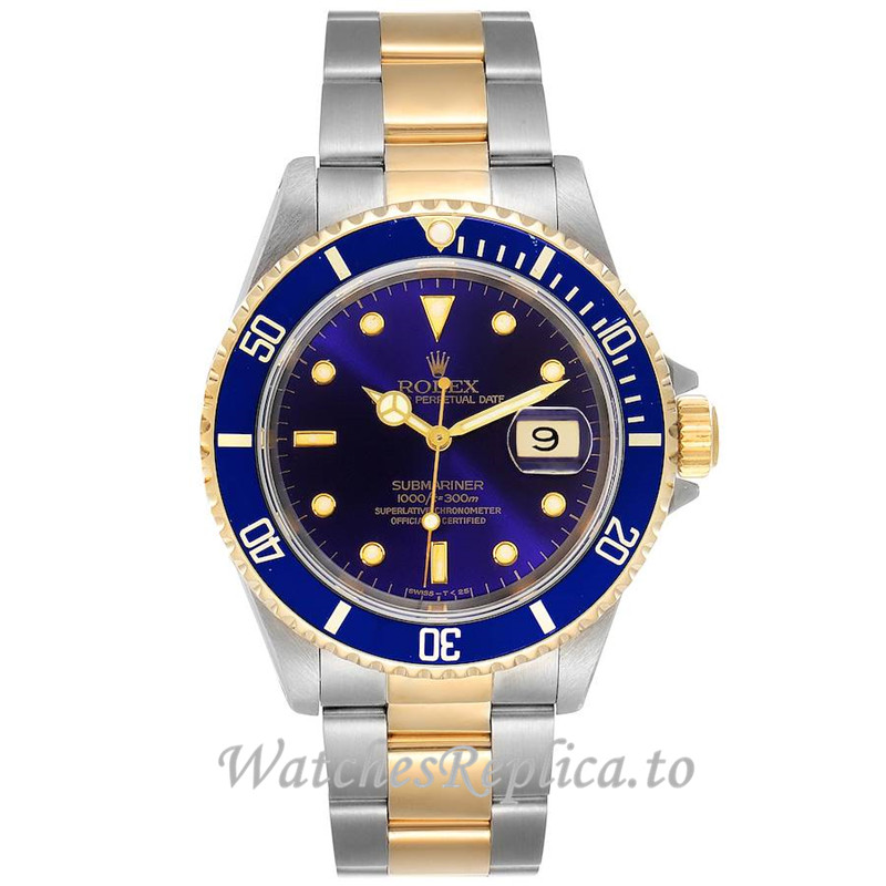 Replica Rolex Submariner Blue Dial 16613 - WatchesReplica.is