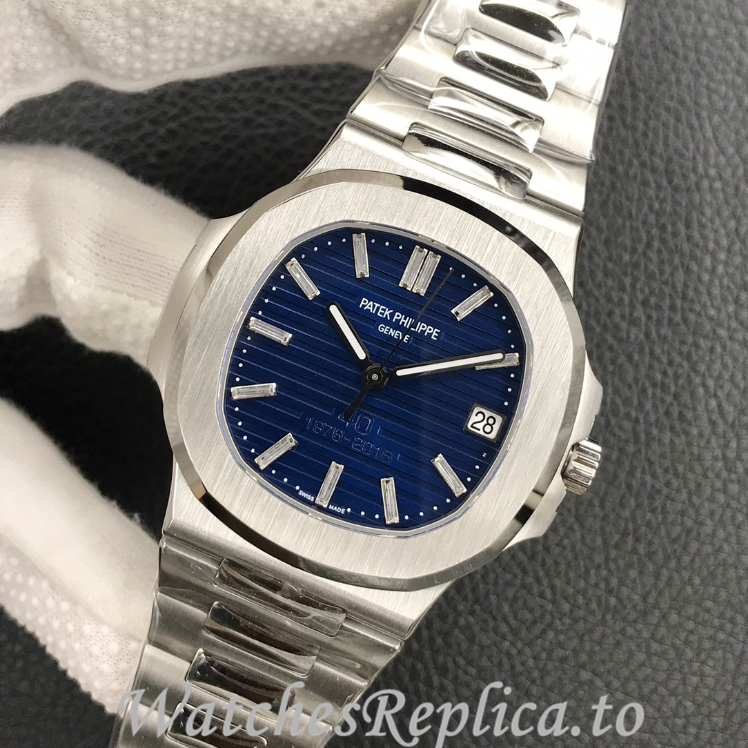 Patek Philippe Replica Nautilus 5711 Platinum strap 40MM - WatchesReplica.is