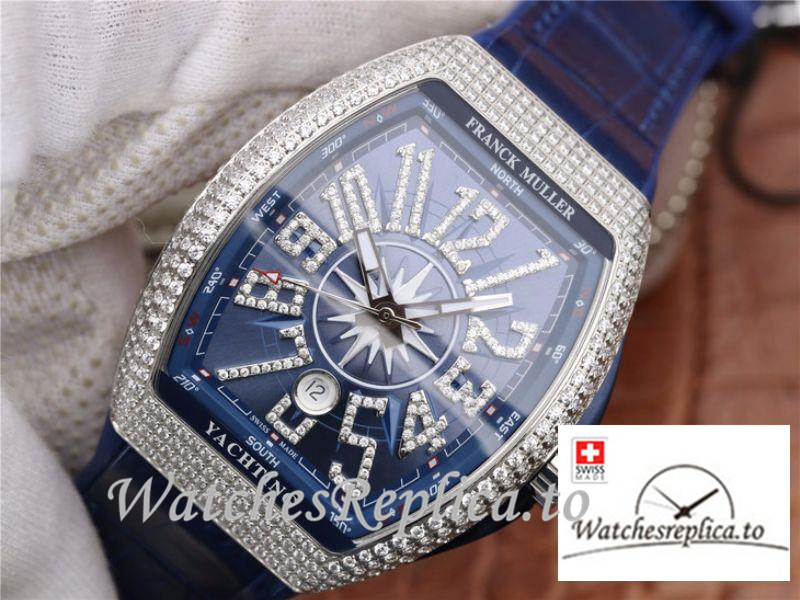 Swiss Franck Muller Vanguard Replica V45.SC.DT.AC.BL Blue Strap 44 MM × 54 MM - WatchesReplica.is