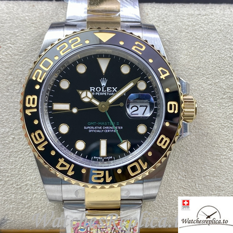 Swiss Rolex GMT Master Replica 116713 Stainless steel strap 40MM - WatchesReplica.is