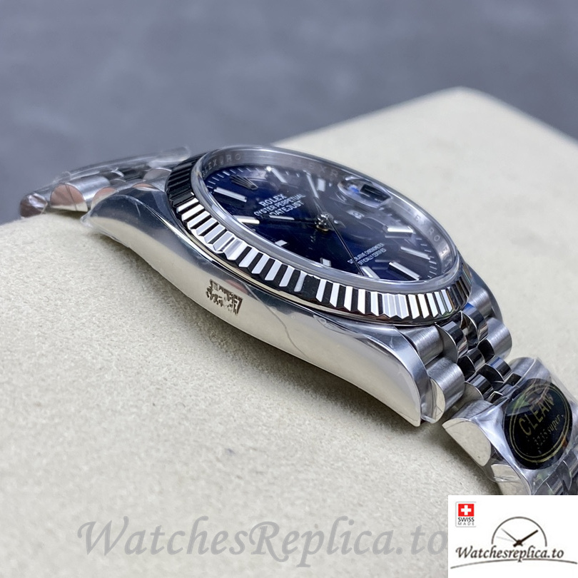 Swiss Rolex Datejust Replica 126234 Stainless steel strap 36MM Blue Dial - WatchesReplica.is