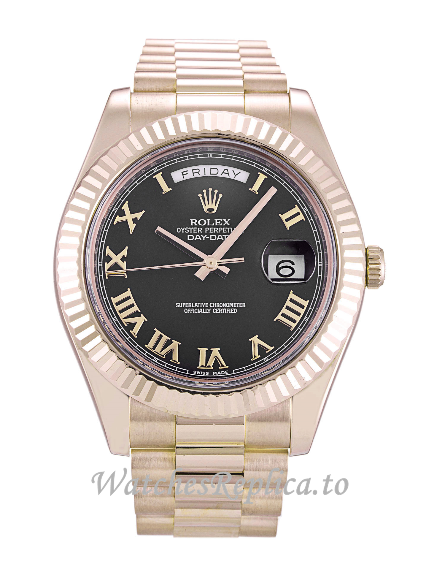 Rolex Day Date II Black Dial 218235 - WatchesReplica.is