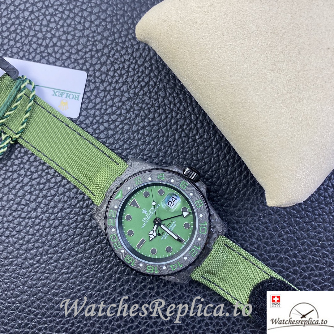 Swiss Rolex GMT Master Electro Carbon Carbon fiber strap 40MM - WatchesReplica.is